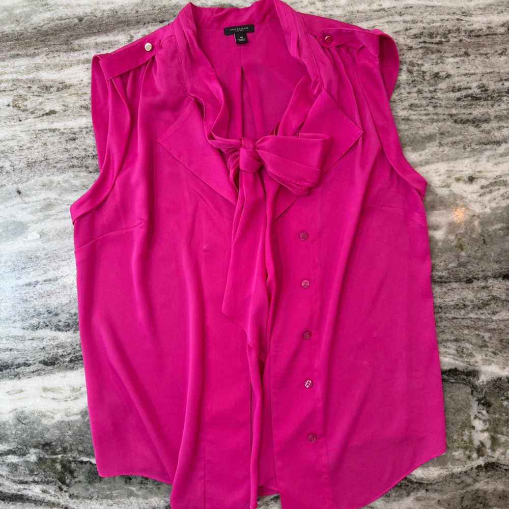 Ann Taylor Pink Sleeveless Blouse